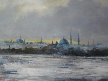 Œuvre contemporaine nommée « brume sur istanbul », Réalisée par ALAIN COJAN