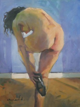 Œuvre contemporaine nommée « Qu'elle est belle... (Huile sur papier 41 x 33). », Réalisée par ARNOULD -