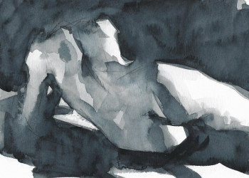 Œuvre contemporaine nommée « NU Payne's Gray Montval grain fin3 », Réalisée par ARNOULD -