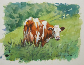 Œuvre contemporaine nommée « Vache rousse  », Réalisée par ARNOULD   -