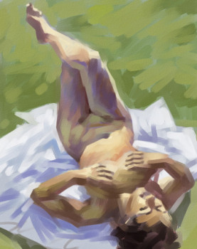Œuvre contemporaine nommée « Nu-paint-Tool-SAI », Réalisée par ARNOULD -