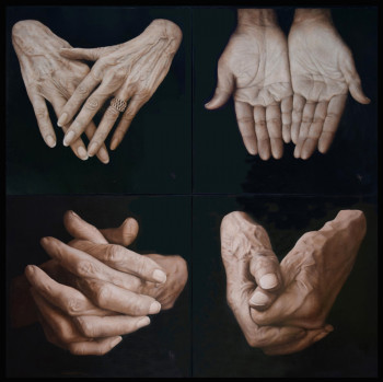 Œuvre contemporaine nommée « les mains », Réalisée par LOUISE GIRARDIN