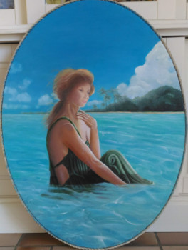 Œuvre contemporaine nommée « baignade en eau tropicale  », Réalisée par MARIE ANGE TRICHEREAU