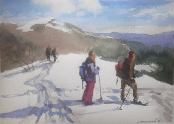 Œuvre contemporaine nommée «  promenade en neige », Réalisée par ARNOULD   -