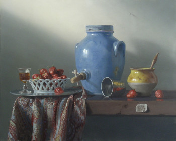 Œuvre contemporaine nommée « Vinaigrier,fraises & timbale », Réalisée par RASèR
