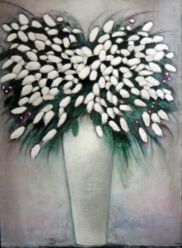 Œuvre contemporaine nommée « Fleurs Blanches », Réalisée par VICTOR SASPORTAS