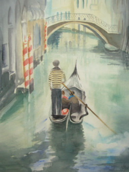 Œuvre contemporaine nommée « Crépuscule à Venise », Réalisée par JACQUES MASCLET