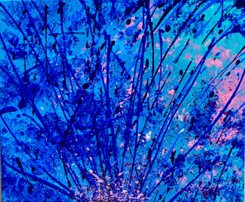 Œuvre contemporaine nommée « Blue flower », Réalisée par ARTY_MARIE