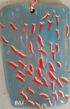 Œuvre contemporaine nommée « Planchette 1 petits poissons R », Réalisée par FAHIMA BOUBIA...  NU