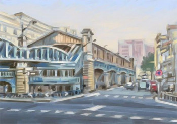 Œuvre contemporaine nommée « peinture numerique quai de la gare Metro Parisien. », Réalisée par ARNOULD -