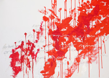 Œuvre contemporaine nommée « Letter rouge 1 1 », Réalisée par RICHARD SAINT-AMANS