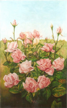 Œuvre contemporaine nommée « Roses du Jardin », Réalisée par LEFEVRE