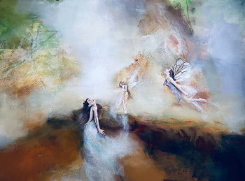 Œuvre contemporaine nommée « Les nymphes », Réalisée par VIVIANE LESZCZYNSKI