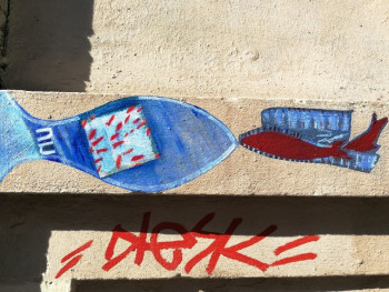 Œuvre contemporaine nommée « Poissons 115 et 102 », Réalisée par FAHIMA BOUBIA... NU