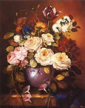 Œuvre contemporaine nommée « Bouquet aux Roses », Réalisée par JOSZEF FURST