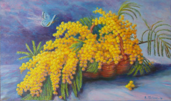 Œuvre contemporaine nommée « Mimosa dans la corbeille », Réalisée par AMALIA MEREU