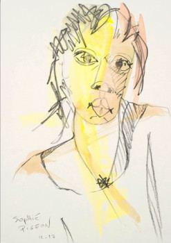 Œuvre contemporaine nommée « Portrait gouache 6 », Réalisée par SOPHIE PIGEON