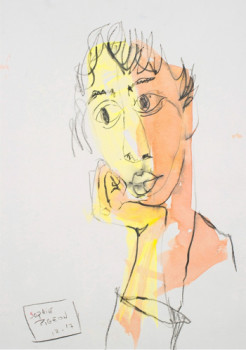 Œuvre contemporaine nommée « Portrait gouache 7 », Réalisée par SOPHIE PIGEON