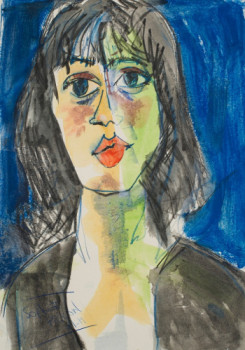 Œuvre contemporaine nommée « Portrait gouache 9 », Réalisée par SOPHIE PIGEON