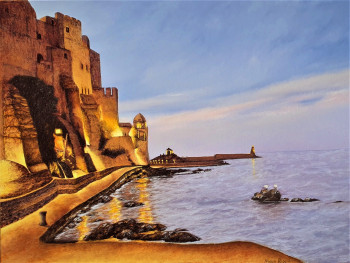 Œuvre contemporaine nommée « Soirée à Collioure », Réalisée par NADYA RIGAILL