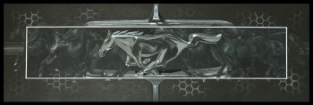 Œuvre contemporaine nommée « Wild Ponies Car », Réalisée par STéPHANIE PéRICAT PASTELLISTE PRO