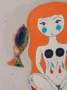 Œuvre contemporaine nommée « Wild Wonder Woman & Poisson 927 », Réalisée par FAHIMA BOUBIA... NU