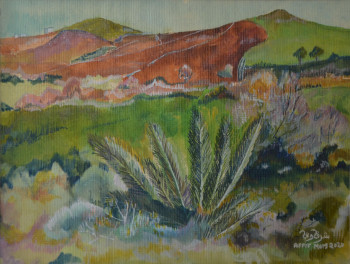 Œuvre contemporaine nommée «  La pousse de palmier (de Oran à Tlemcen ) », Réalisée par AFFIF CHERFAOUI