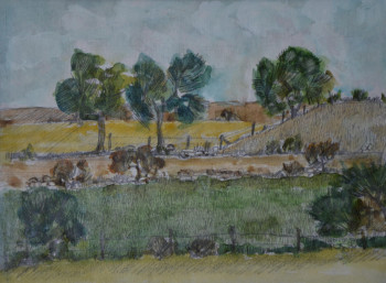 Œuvre contemporaine nommée « Les champs d'à côté », Réalisée par AFFIF CHERFAOUI