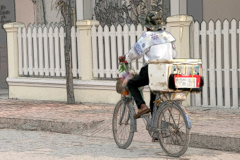 Œuvre contemporaine nommée « LE MARCHAND DE GLACE », Réalisée par DAPSANSE