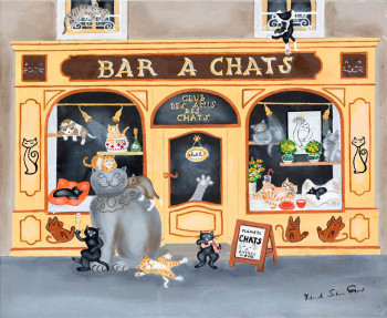 Œuvre contemporaine nommée « Bar à Chats/Cats' Bar », Réalisée par YOLANDE SALMON-DUVAL