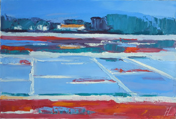 Œuvre contemporaine nommée « Marais salants à l'île de Ré », Réalisée par LECAMPION FRANçOISE