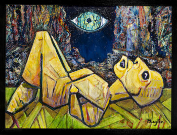 Œuvre contemporaine nommée « l'oeil est dans la tombe », Réalisée par BAGLIN