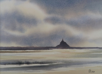 Œuvre contemporaine nommée « Mont St Michel sous le grain », Réalisée par VAL.H