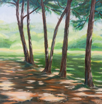 Œuvre contemporaine nommée « A l'ombre des pins », Réalisée par CHRISTEL FRéON