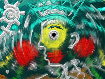 Œuvre contemporaine nommée « Vibrations », Réalisée par CATHERINE ANGELKOLOR