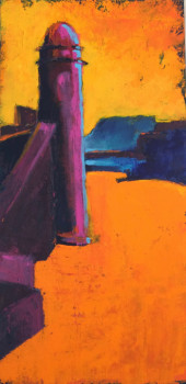 Œuvre contemporaine nommée « Coucher de soleil sur Collioure », Réalisée par MARTINEC