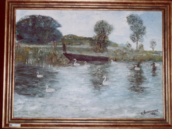 Œuvre contemporaine nommée « Paysage du marais Vendéen », Réalisée par GUY  ROMEDENNE