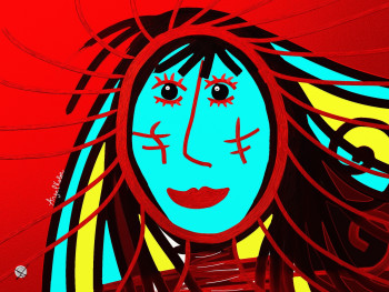 Œuvre contemporaine nommée « La Femme Solaire », Réalisée par CATHERINE ANGELKOLOR