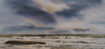 Œuvre contemporaine nommée « Tempête plage de Jonville », Réalisée par VAL.H