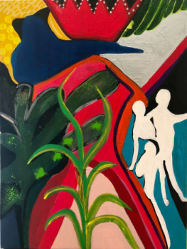 Œuvre contemporaine nommée « Les jardins d'Ohana 8 », Réalisée par LéONIE