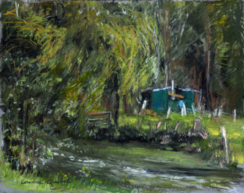 Œuvre contemporaine nommée « marais poitevin », Réalisée par CORINNE QUIBEL