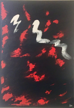 Œuvre contemporaine nommée « Le rouge et le noir », Réalisée par BRU