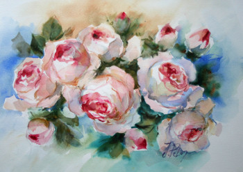Œuvre contemporaine nommée « Roses Pierre de Ronsard (16-007) », Réalisée par JACQUELINE PELON