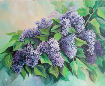 Œuvre contemporaine nommée « Branche de lilas », Réalisée par ALEKSANDRA