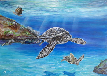 Œuvre contemporaine nommée « Tortue », Réalisée par ALEKSANDRA