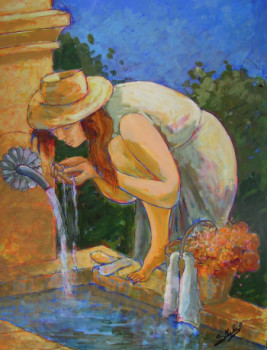 Œuvre contemporaine nommée « a la claire fontaine », Réalisée par GERARD MICHEL