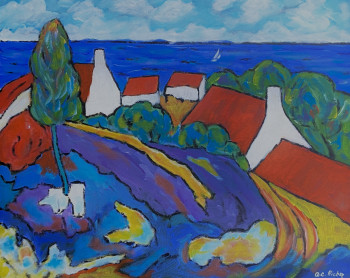 Œuvre contemporaine nommée « Le village de la pointe », Réalisée par ALAIN-CHARLES RICHER