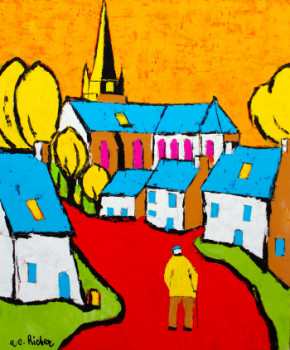 Œuvre contemporaine nommée « Au coeur du village », Réalisée par ALAIN-CHARLES RICHER
