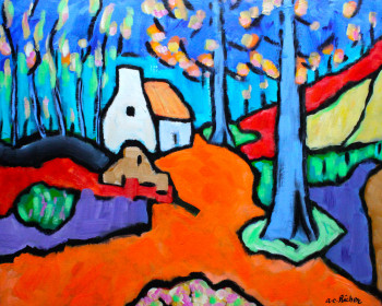 Œuvre contemporaine nommée « Petite maison au fond des bois », Réalisée par ALAIN-CHARLES RICHER