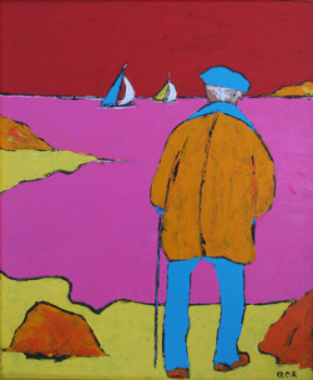 Œuvre contemporaine nommée « Jean face à la mer », Réalisée par ALAIN-CHARLES RICHER